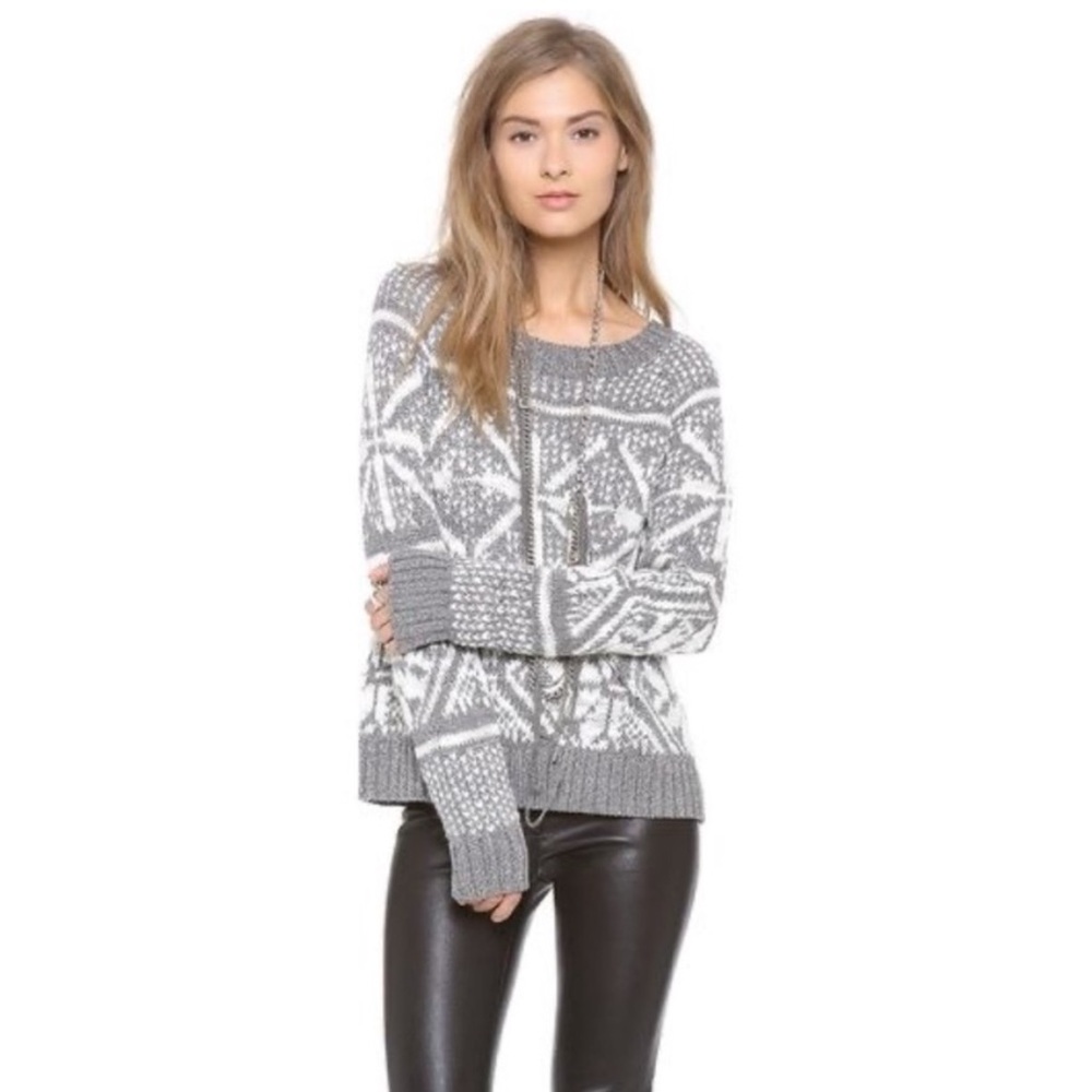 Alice + Olivia Boat Neck Lucille Snowflake Sweater